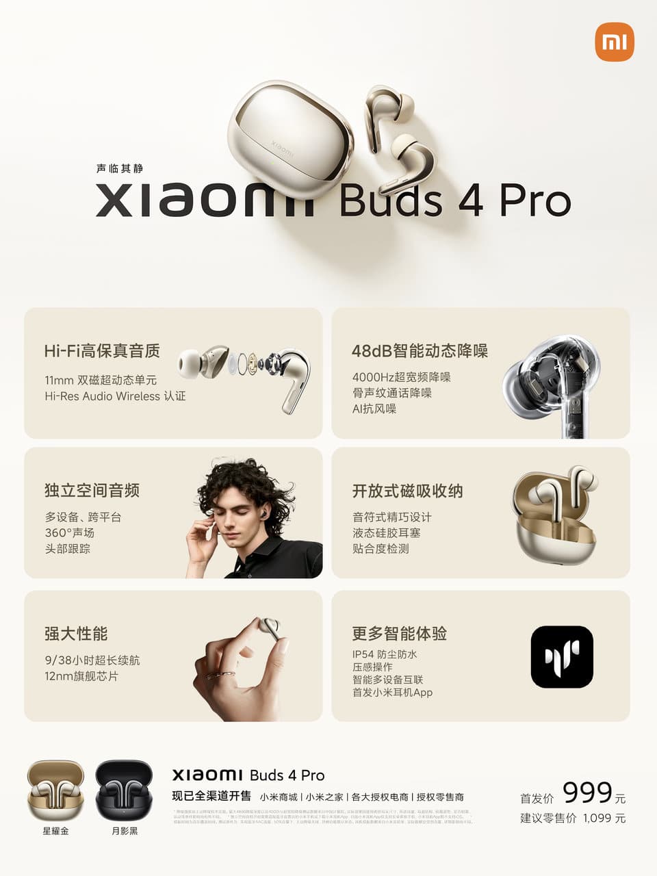 Xiaomi Buds 4 Pro specs