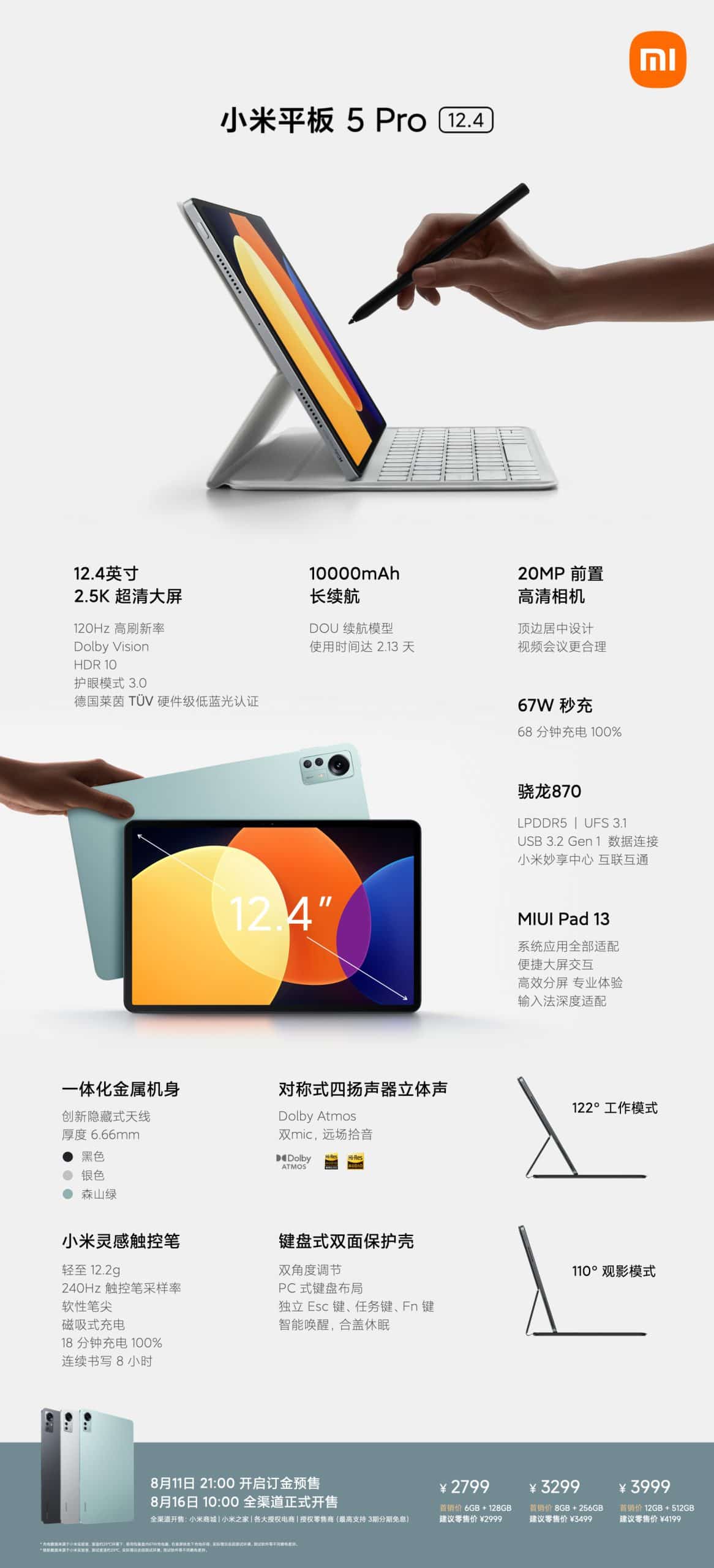 Xiaomi Mi Pad 5 Pro 12.4 specs