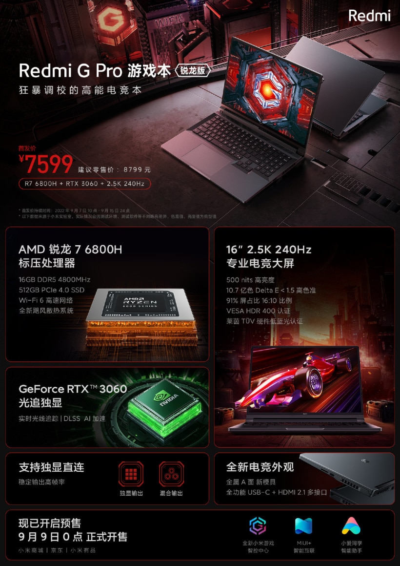 Xiaomi Redmi G Pro gaming laptop’s Ryzen Edition