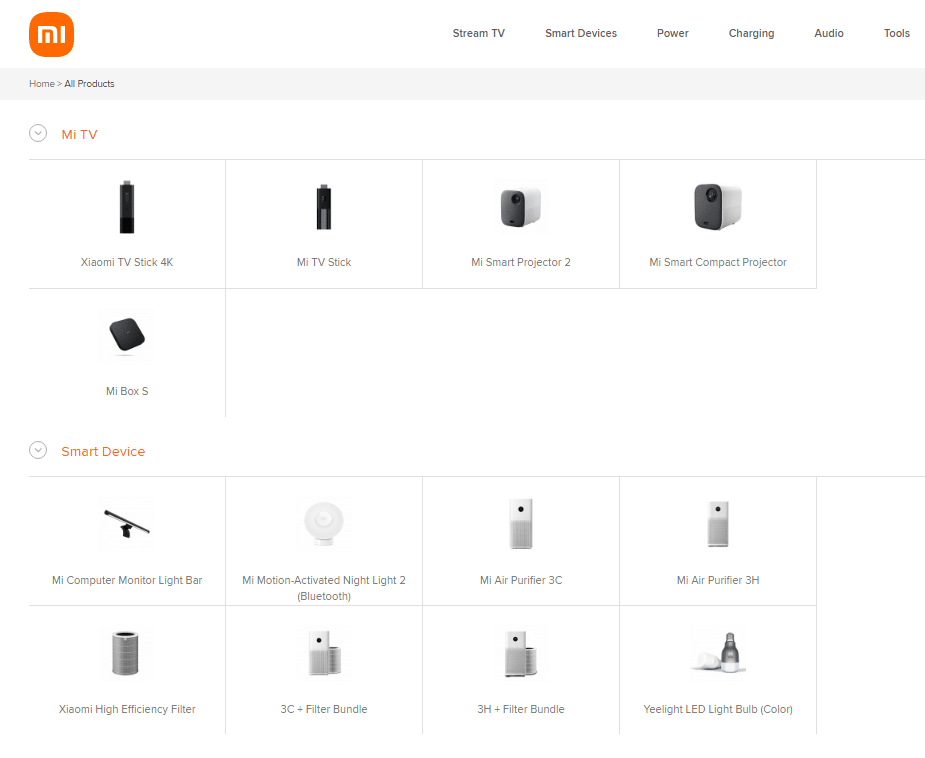 Xiaomi products in US