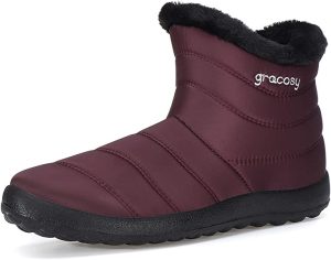 Gracosy Anti-Slip Short Snow Boots for Women