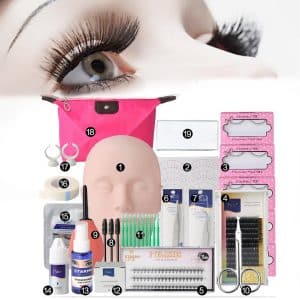 19-Piece False Eyelashes Extension Practice Exercise Set