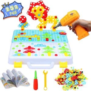 Clickwoo Creative Mosaic Puzzle w/ Electric Drill Screw Tool Set
