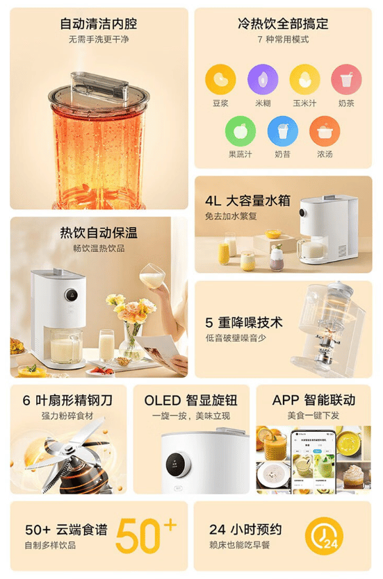 Mijia intelligent self-cleaning wall-breaking cooking machine