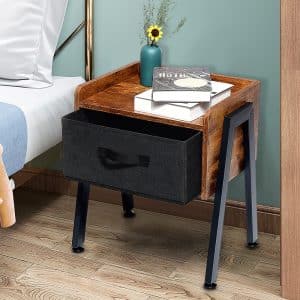 Lusimo Adjustable Rustic Brown Nightstand for Bedroom