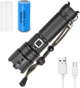 Chanarily LED XHP70.2 Recargable Flashlight