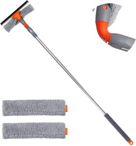 Bestnifly 2-in-1 Window Squeegee Cleaner w/ Extension Pole
