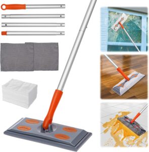 2-Piece Microfiber Reusable Mop Pads w/ 30-Piece Disposable Cloth Mops