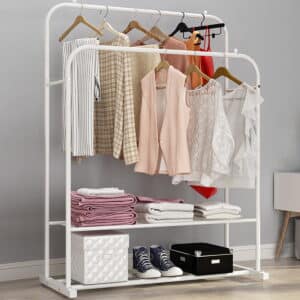 Metal Removable Stand Clothes Rack w/ Wheels