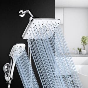 Adjustable Rainfall Showerhead & Handheld Shower Combo 1.5m