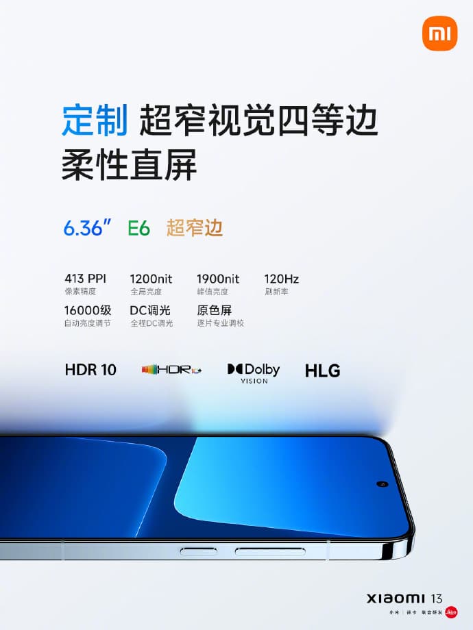 Xiaomi Mi 13 screen