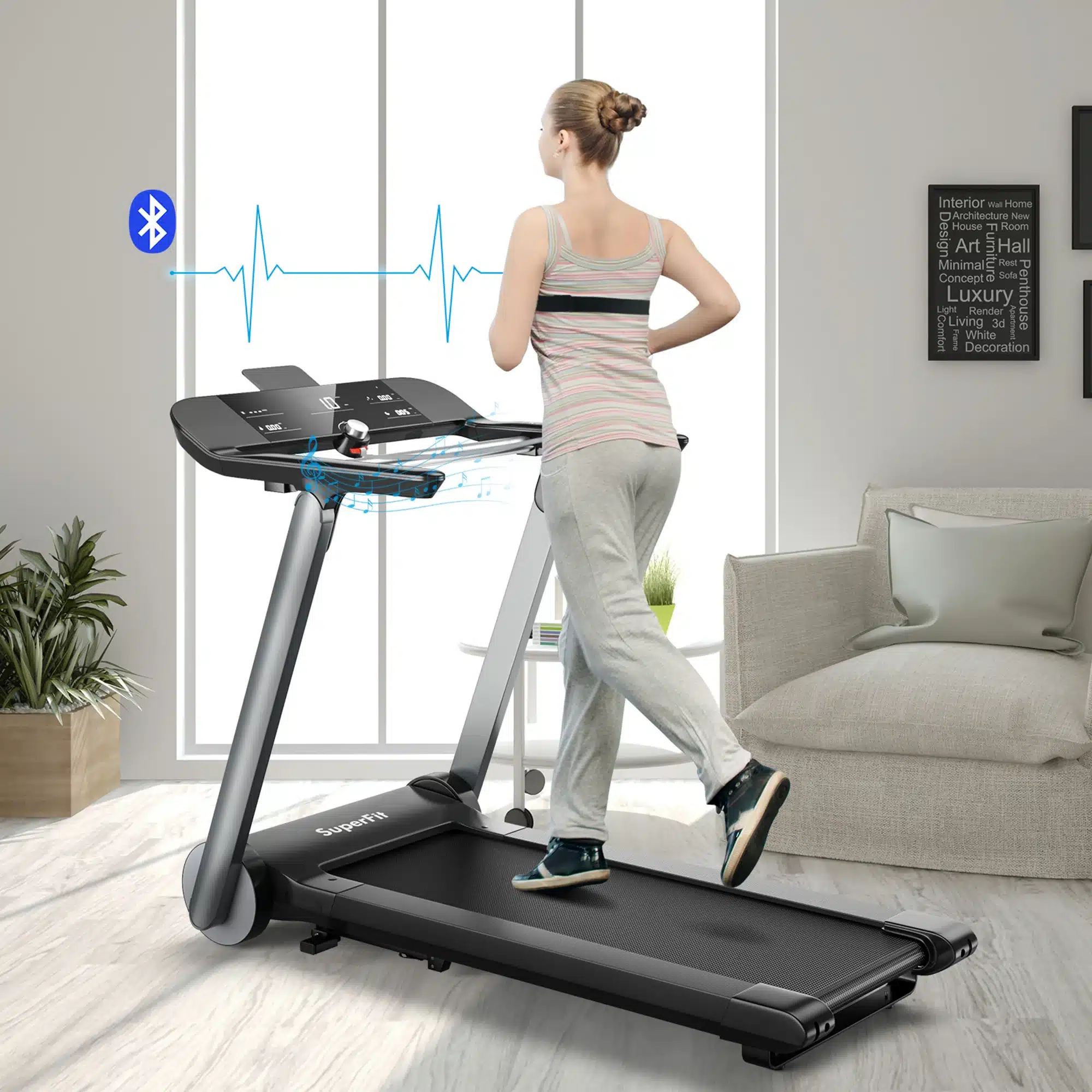 GYMAX Electric Folding Treadmill