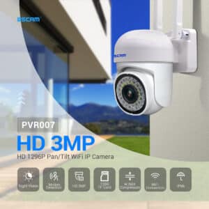 Escam PVR007 Wireless IP Dome Camera 3MP 1296P Full Color