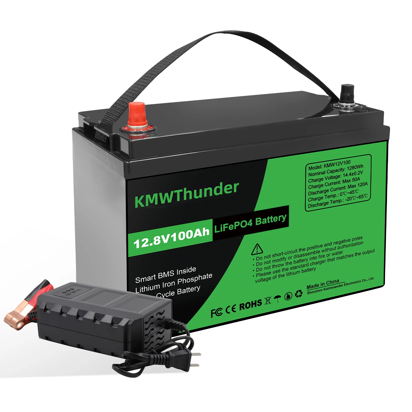 KMW Thunder 12V 100Ah LiFePO4 Battery (1280Wh)
