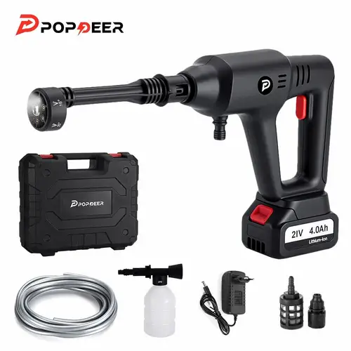POPDEER PD-W01 4.0Ah 200Bar 3500W High Pressure Cordless Car Washer