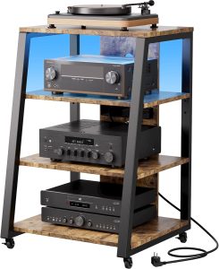 Lifewit 4-Poziomowy Stojak Multimedialny AV z gniazdami