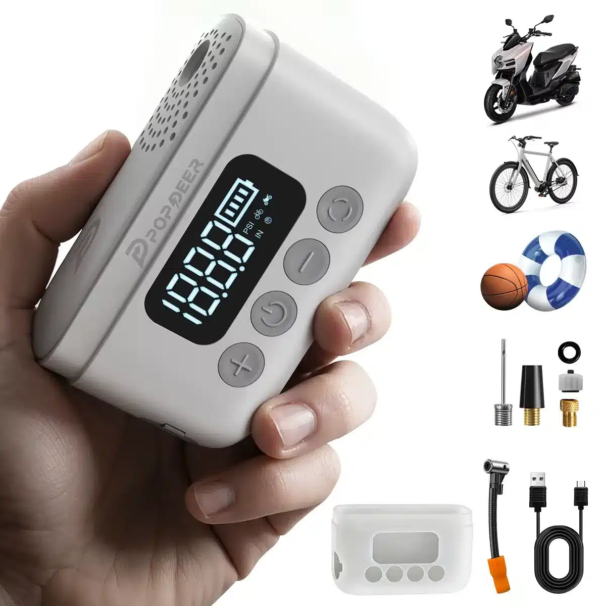 POPDEER P-T01 Electric Bike Pump - Image 2