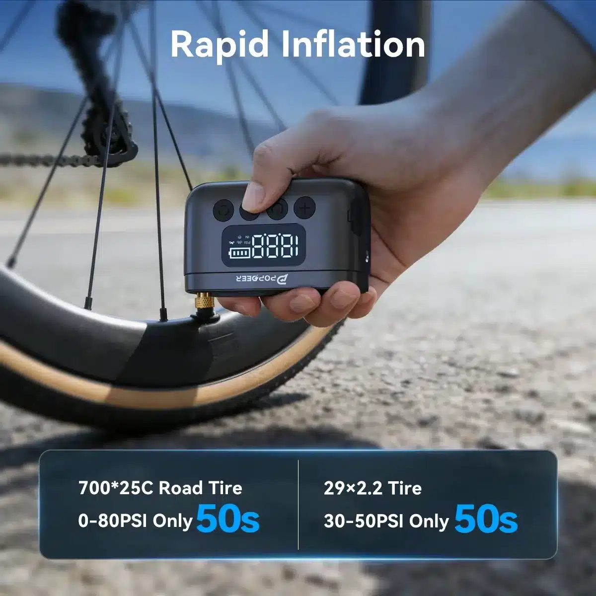 POPDEER P-T01 Electric Bike Pump - Image 5