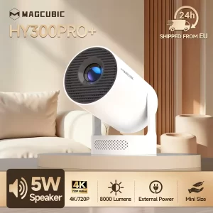 Magcubic HY300 Pro+ VetítőTámogatott 4K, 8000 lumen | Android 11 | 5W Hi-Fi hang | Hordozható színház