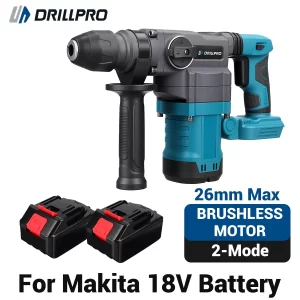Drillpro kefementes kalapácsfúró – 2 akku, 26 mm, 10 J, 2 üzemmód