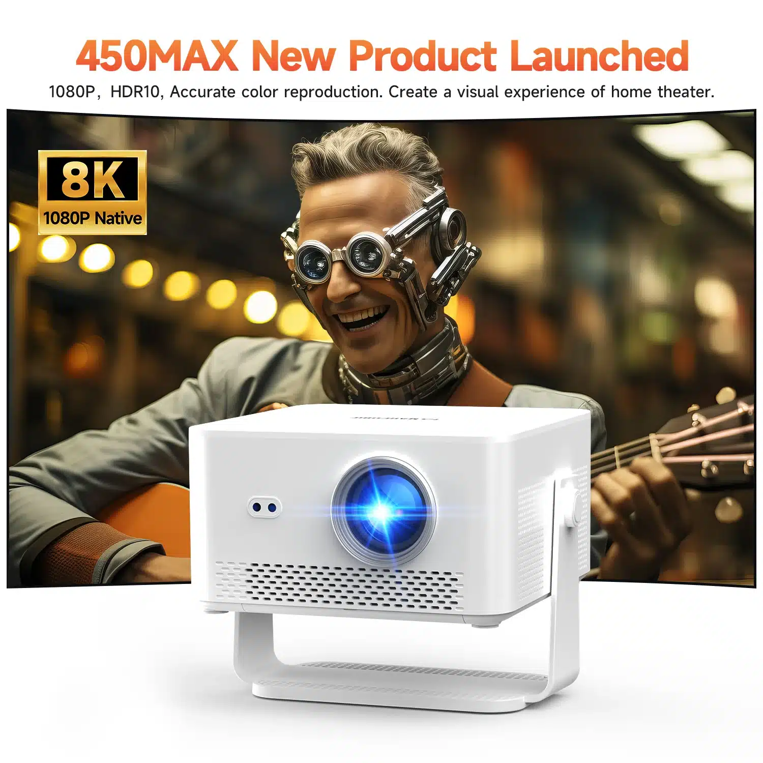 Magcubic HY450MAX Portable 1080P Android WiFi6 Projector - Image 4