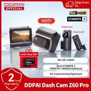 DDPAI Z60 Pro 4K HDR Potrójna kamera samochodowa