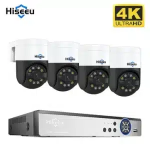 Hiseeu 16CH NVR 4MP/8MP PTZ megfigyelő kamera rendszer színes éjjellátóval