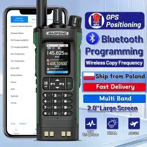 BAOFENG UV-32 GPS Walkie Talkie 10W Többsávos Kétirányú Rádió