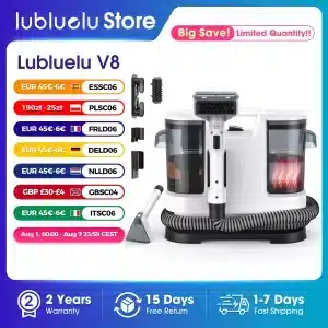 Lubluelu V8 800W Czyścik do dywanów z gorącą wodą