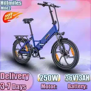 Hillmiles składany rower elektryczny z grubymi oponami 250W