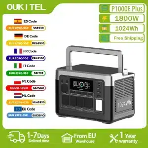 OUKITEL P1000 PLUS Hordozható erőmű 1800W Napelemes generátor