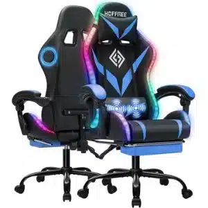 HOFFREE Gamer szék Bluetooth hangszórókkal és RGB LED világítással