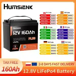 Humsienk 12,8V 160Ah LiFePO4 lítium akkumulátor 150A BMS-szel