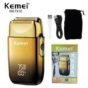 Kemei TX10 Akumulatorowa Golarka Elektryczna z Wyświetlaczem LED