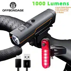 OFFBONDAGE HS-B9 Wodoodporna lampka rowerowa z ładowaniem USB-C