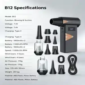 16C110000 Bezprzewodowy wentylator turbo