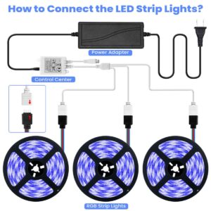 39.4ft Color Changing RGB LED Light Strip with 44-Key IR Remote Controller