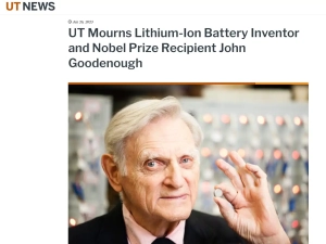 Father of Lithium Batteries, Nobel Prize Winner John Goodenough, Dies at 100