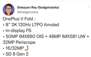 OnePlus V Fold Configuration Information Exposed
