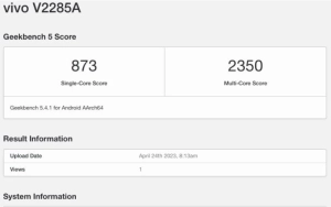 Vivo S17 Pro Appeared on Geekbench