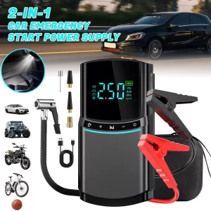 TUERBB T-JA02 2 In 1 1000A Car Jump Starter Air Compressor