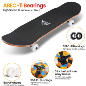 SGODDE 31*8inches Skateboards for Beginners