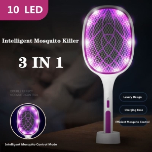3-in-1 3000V Electric 10 LED Trap Mosquito Killer Lamp