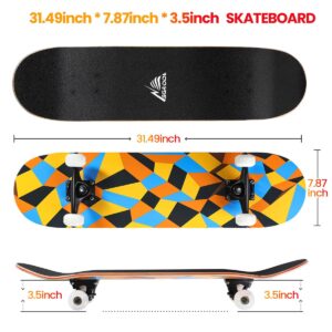 SGODDE 31*8inches Skateboards for Beginners