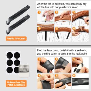 Audew 160 PSI Bike Pump w/ Ball Needle Kit