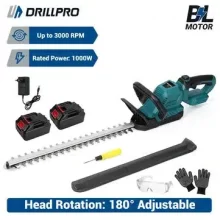 Drillpro Vezeték nélküli sövényvágó 20 Inch 180° fej /Two Batteries