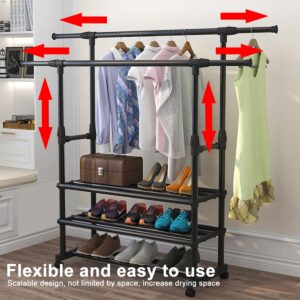 Single/Double Hanging Bar Clothes Hanger