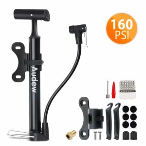 Audew 160 PSI Bike Pump w/ Ball Needle Kit