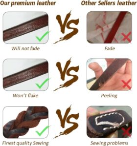 Leather Dog Leash 6 ft Single Handle