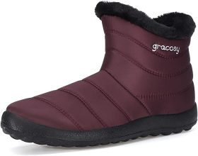 Gracosy Anti-Slip Short Snow Boots for Women